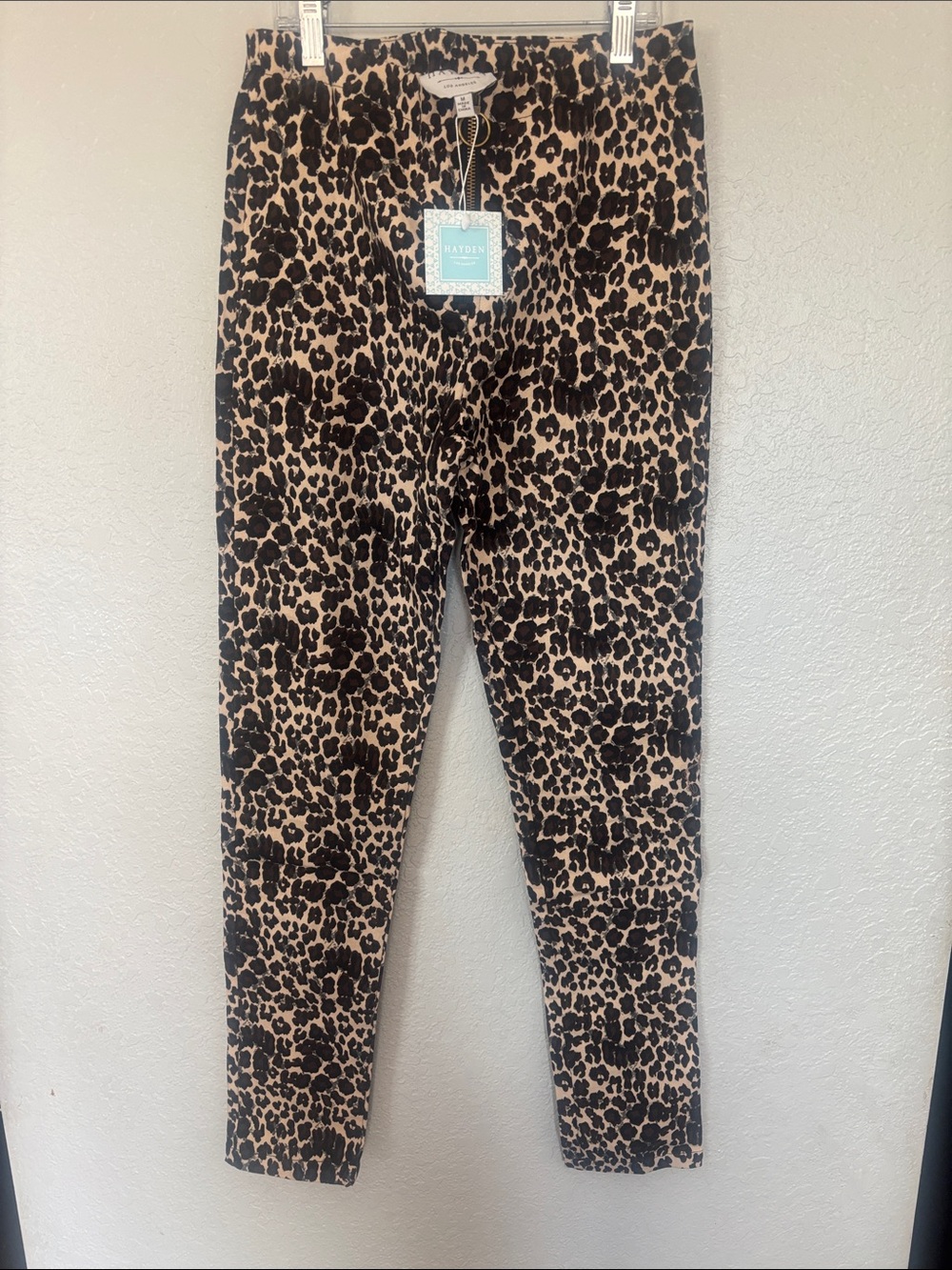 Hayden Leopard-Print Skinny Pants in Tan and Black